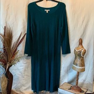 Ladies size M green/black sweater dress